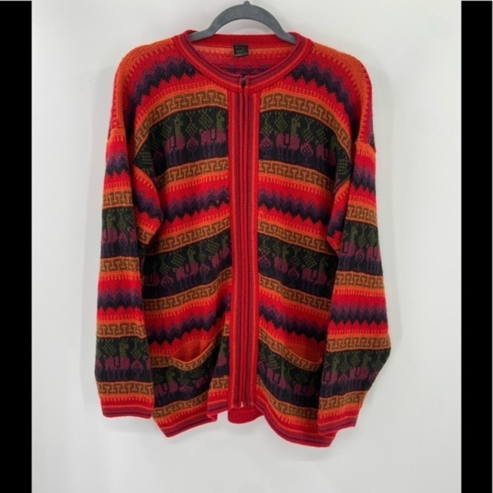 100% Alpaca Wool Colorful Cardigan